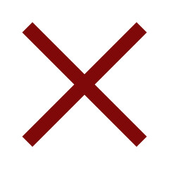 Obraz premium Red Cross Icon. Red Cross Mark, No Symbol Delete Sign.