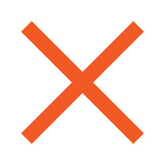 Red Cross Icon. Red Cross Mark, No Symbol Delete Sign.
