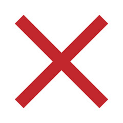 Obraz premium Red Cross Icon. Red Cross Mark, No Symbol Delete Sign.