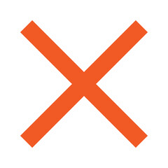 Red Cross Icon. Red Cross Mark, No Symbol Delete Sign.