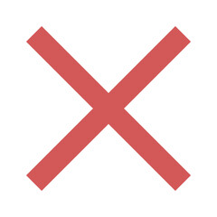 Obraz premium Red Cross Icon. Red Cross Mark, No Symbol Delete Sign.