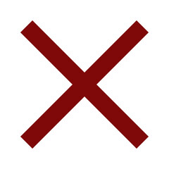 Red Cross Icon. Red Cross Mark, No Symbol Delete Sign.