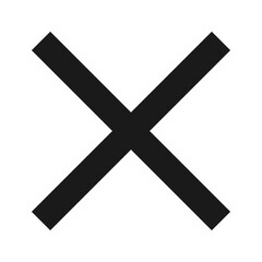 Obraz premium Black Cross Icon. Black Cross Mark Symbol, Delete No Sign.