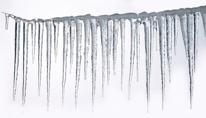 Icicles On White Background 1 Meter Long In Print Size