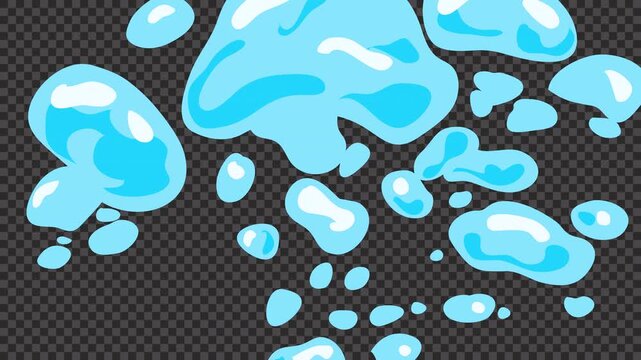 Water drop transition on a transparent background. Ideal for creative video transitions in various projects.