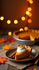 Delicious Sliced Pumpkin Pie with Whipped Cream Topping Culinary Delights