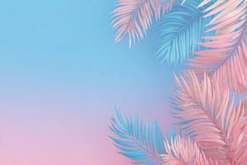 Pastel palm leaves frame a soft gradient (1)
