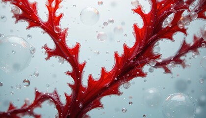 Red Seaweed with Water Bubbles – Marine Superfood and Ocean Beauty