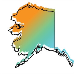 Alaska State Map – Gradient Outline Vector Illustration