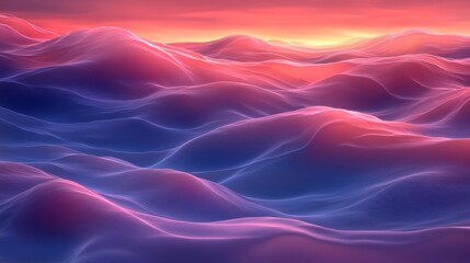 Obraz premium Surreal Waves in Vibrant Colors During Twilight at Ocean Horizon