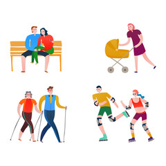 Diverse Group of People Enjoying Outdoor Activities and Family Moments