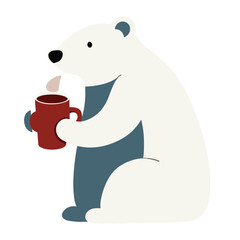 polar bear with a sign