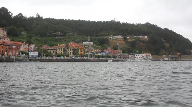 entering San Esteban de Pravia,Spain, from a river