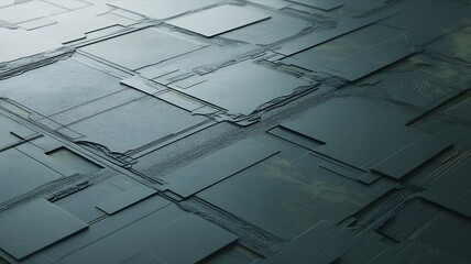 Abstract Geometric Surface with Layered Rectangular Plates background blue