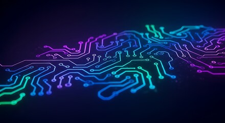 Circuit board illustration futuristic tech design with glowing electronic pathways