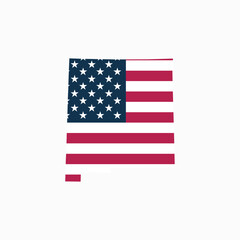 Fototapeta premium New Mexico USA Map Vector with American Flag, Blank State Outline, Editable EPS, Patriotic USA Graphic