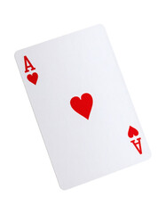 Obraz premium Winning Ace of Hearts playing card symbolizing luck, chance, and ultimate victory in games and life's gambles