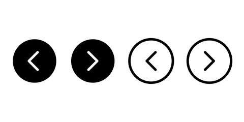 Arrow icons, Navigation buttons, Circle arrows, Interface controls, Web UI elements, Vector illustration.