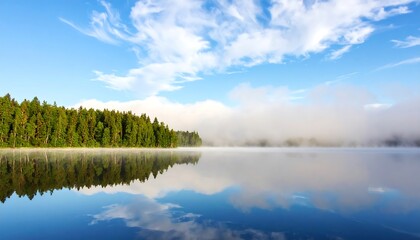 Fototapeta premium Misty lake sunrise