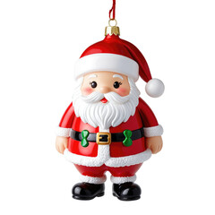 Obraz premium Festive Santa Claus ornament, red and white, detailed design, ready for Christmas