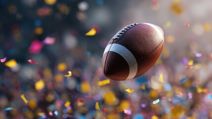 american football ball flying in the air
