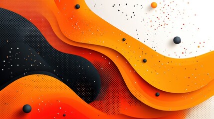 Abstract Colorful Waves in Orange and Black for Creative Projects