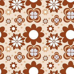 Colorful flowers as a seamless pattern. Multicolored background with flowers.
Seamless floral decor.