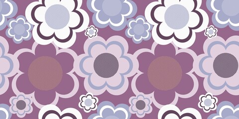 Colorful flowers as a seamless pattern. Multicolored background with flowers.
Seamless floral decor.