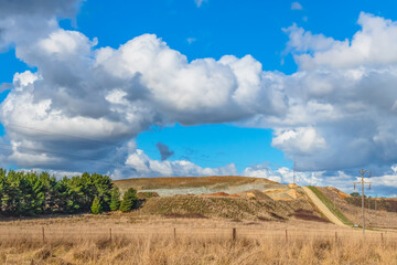 Clouds and a Winter sky over the quarry