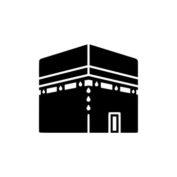 black kaaba icon, islamic holy site clip art preview