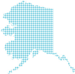 Alaska State Map Vector Illustration – USA Outline Silhouette with Blue Circle Pattern on White Background