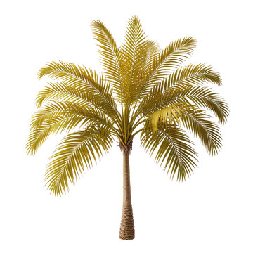 Rendered golden palm tree with detailed fronds against a dark background