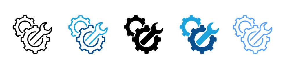 Settings icon sheet multiple style collection