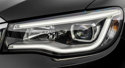 Modern Automotive Headlight with Integrated LED Daytime Running Lights Technology