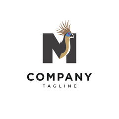 Letter M Hoatzin Bird Logo Icon Vector
