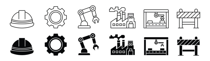 Industrial Icons Collection for Construction and Manufacturing Projects