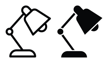 Black and White Desk Lamp Design Illustrations for Modern Interior Spaces