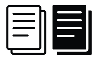 Minimalist Paper Document Icons in Black and White for Graphic Design Projects