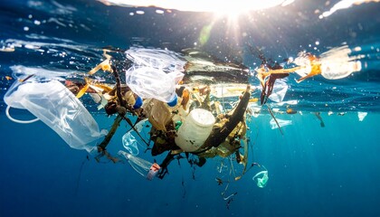 Plastic Pollution in Ocean Water An Underwater View of Environmental Damage