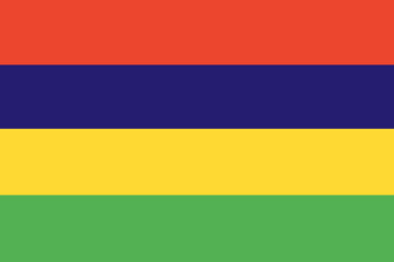 Fototapeta premium Rectangular flag of Mauritius. Flag icon, standard colors, size.