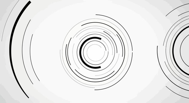Abstract circular lines on a white background.