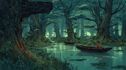 Epic Anime Manga Forest Fire Illustration – Dramatic Art