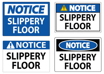 Safety Signs Warning About Slippery Floor Hazards for Workplace Environments