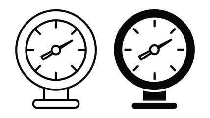 Minimalist Clock Design in Black and White for Graphic Use and Projects
