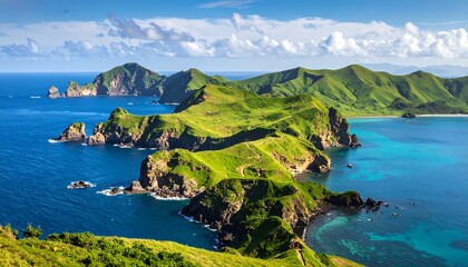 Lush islands in a vibrant sea