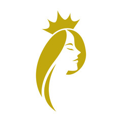 beauty princess or queen logo vector icon illustration