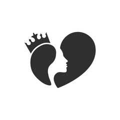 beauty love princess,  lady love logo, vector icon illustration