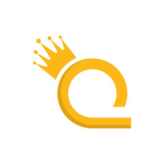 sign of letter q logo with crown logo vector icon illustration