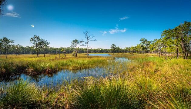 a sunny summer day at paynes prairie in gainesville florida