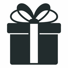  gift box silhouette isolated on white background 